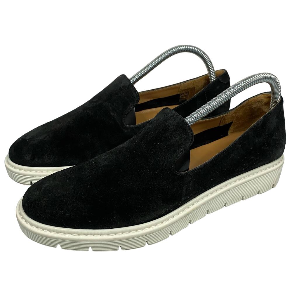 Aquatalia Giselle Black Suede Platform Loafers Women’s Size 9